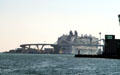 Norwegian Epic cruise ship in Barcelona port. Barcelona, Spain.