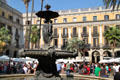 Fountain in Plaça Reial. Barcelona, Spain.