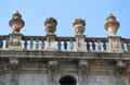 Roofline of Palau de la Virreina on La Rambla. Barcelona, Spain.