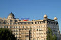 Curved neoclassical building. Barcelona, Spain.