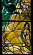 Adam & Eve windows from stained-glass by Marc Chagall in Cathedral. Metz, France
