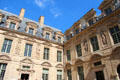 Courtyard facades at Hotel de Sully. Paris, France.
