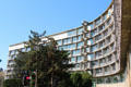 External spiral fire escape at UNESCO Headquarters. Paris, France.