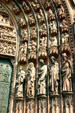 Saints, apostles & evangelists to right of central door of Cathedral. Strasbourg, France.