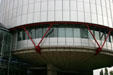 Round pod of European Court of Human Rights. Strasbourg, France.