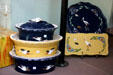 Pottery with stork motifs in Alsace. France.