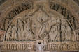 Narthex tympanum of Basilique Ste-Madeleine showing Christ in glory. Vézelay, France.