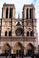 Gothic facade of Notre Dame Cathedral. Paris, France.