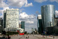 La Défense Esplanade flanked by Cur Défense & EDF Towers. Paris, France.