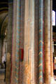 Restored medieval column paintings at St-Germain-des-Prés. Paris, France.