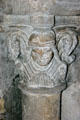 Unpainted carved column capital at St-Germain-des-Prés. Paris, France.