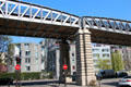 Metro viaduct atop Pont de Bercy. Paris, France.