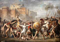 Intervention of the Sabine Women painting by Jacques-Louis David at Louvre Museum. Paris, France.