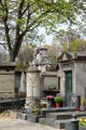 Family tombs at Montmartre Cemetery. Paris, France.
