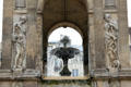 Detail of nymphs pouring water on Fountain of the Innocents along rue Berger. Paris, France