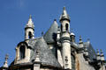 Roofline & towers at Temple protestant de l'Oratoire du Louvre. Paris, France.