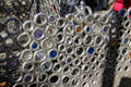 Details of Murano glass of Kiosque des noctambules at Place Colette Metro entrance. Paris, France.