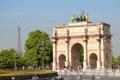 Arc du Triomphe du Carrousel with Eiffel Tower beyond. Paris, France.