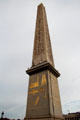Luxor Obelisk given to France by Egypt sits atop modern base Luxor Obelisk at Place de la Concorde. Paris, France.