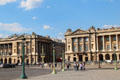 Hotel de Crillon & Hotel de la Marine buildings at Place de la Concorde. Paris, France.