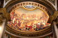 History of Christianity fresco by Jules-Claude Ziegler featuring Napoleon wearing red robe in nave at Église de la Madeleine. Paris, France
