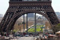 Eiffel Tower over Champ de Mars & École-Militaire. Paris, France.