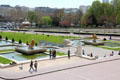 Trocadero Fountain below Palais de Chaillot. Paris, France.