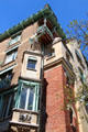 Corner window projections at Castel Béranger Hector Guimard. Paris, France