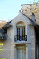 Art Nouveau gable at Villa Deron-Levent. Paris, France.