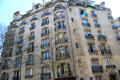 Facade at 17-19-21 rue Jean de la Fontaine. Paris, France.