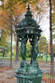 Detail of Paris drinking water fountain, one of 66 installed which became a symbol of the city. Paris, France.