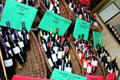 Wines displayed in basket on Paris streets. Paris, France.