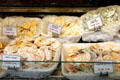 Pasta bowls in food store. Paris, France.