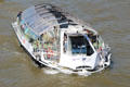 Hop-on hop-off bus boat on Seine. Paris, France.