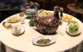 Ceramics made to mimic birds and vegetables at Museum of Decorative Arts. Paris, France.
