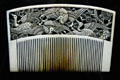 Japanese-style comb with cranes at Museum of Decorative Arts. Paris, France.