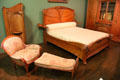 Art Nouveau chaise longue, bed & cabinets for Nozal mansion by Hector Guimard of Paris at Museum of Decorative Arts. Paris, France.