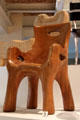 Wooden African-style chair by Alexandre Noll at Museum of Decorative Arts. Paris, France.