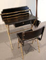 Artificial leather chair & desk by Jacques Adnet from France at Museum of Decorative Arts. Paris, France.