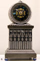 Table clock in polished blue steel with crystals by Louis-Prosper Provent of Paris at Museum of Decorative Arts. Paris, France.