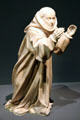 Mourner from Alabaster tears sculpture group by Jean de la Huerta at Cluny Museum. Paris, France.