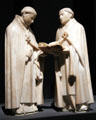 Mourners from Alabaster tears sculpture group by Jean de la Huerta at Cluny Museum. Paris, France.