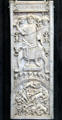 Ivory carved plaque with consul Areobindus presiding over gladiatorial games from Constantinople at Cluny Museum. Paris, France.