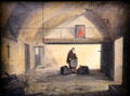 Monk in vaulted cell painting by François-Marie Granet at Petit Palace Museum. Paris, France.