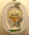 Rigid Japanese fan plate by Félix Bracquemond for Jules Vieillard et Cie of Bordeaux at Petit Palace Museum. Paris, France.