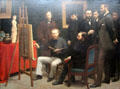 Studio of Batignolles painting by Henri Fantin-Latour at Musée d'Orsay. Paris, France.