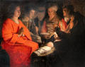Adoration of the Shepherds painting by Georges de la Tour at Louvre Museum. Paris, France.