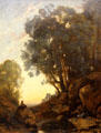 Italian Goatherd at the Setting Sun painting by Camille Corot at Louvre Museum. Paris, France.