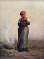Burning grass painting by Jean-François Millet at Louvre Museum. Paris, France.