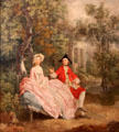Conversation in a park painting by Thomas Gainsborough at Louvre Museum. Paris, France.